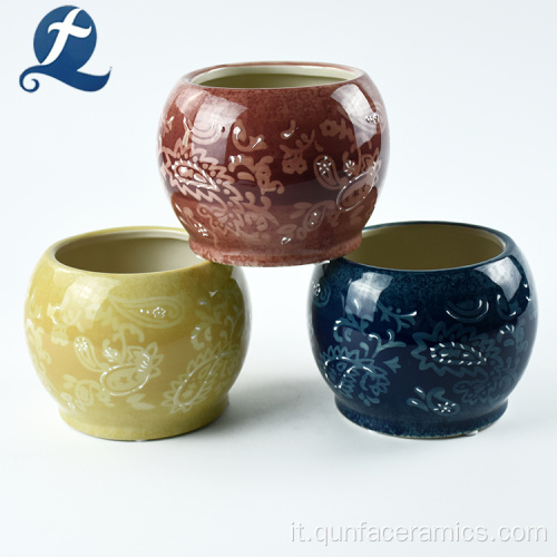 Vaso per fiori per interni in ceramica smaltata all&#39;ingrosso